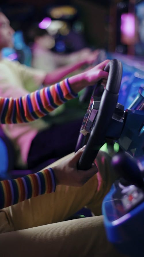 Girl Playing Arcade Game