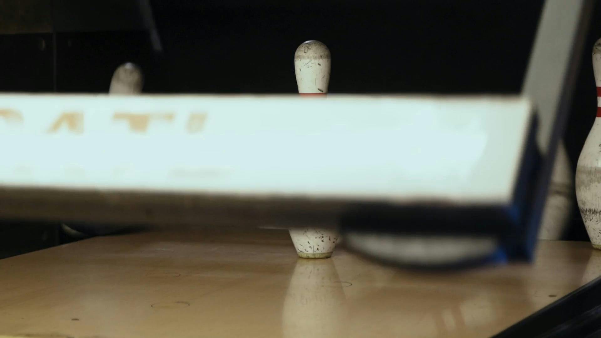 Bowling Pin Reset Close up Free Stock Video Footage, RoyaltyFree 4K