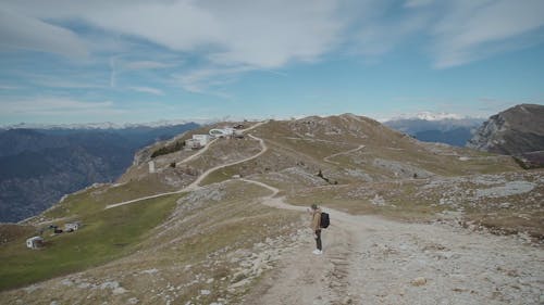 Man on a Adventurous Mountain Trek