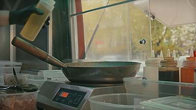 person doing cooking