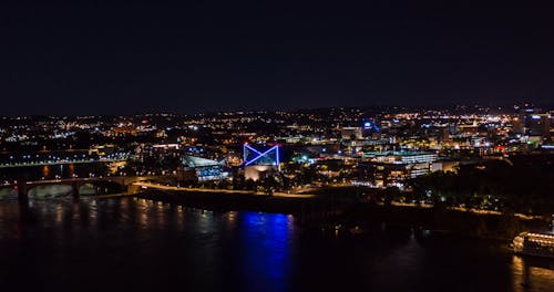 Time-lapse of Modern City Center Near a River