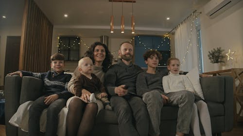 Video of Family Watching Together at the Living Room