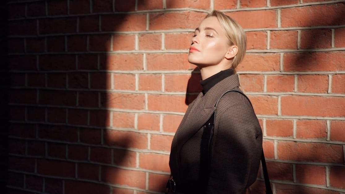 Blond Model In A Brick Wall Free Stock Video Footage Royalty Free 4k And Hd Video Clip