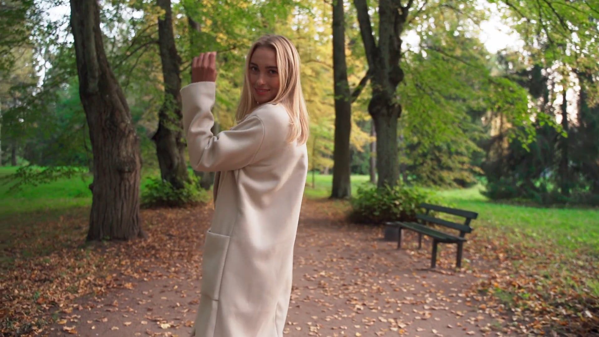 Young Woman Posing Outdoors Looking at Camera Free Stock Video Footage ...