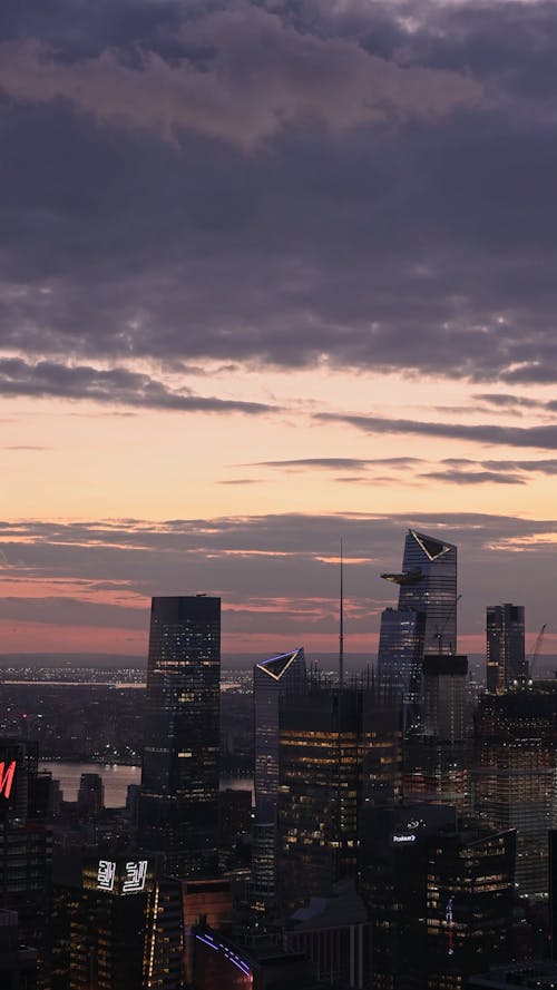 Top View of Manhattan in the Sunset 