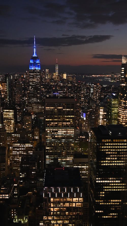 Top View of Manhattan at Night 