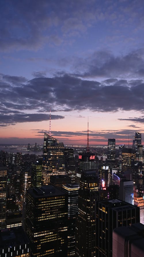 Top View of Manhattan in the Sunset 