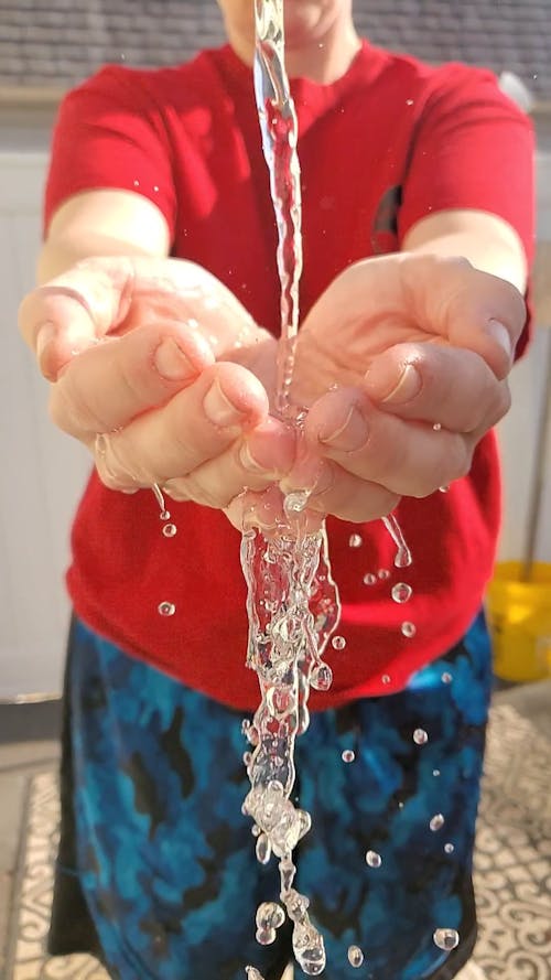 Slow Motion of a Person Washing Hands