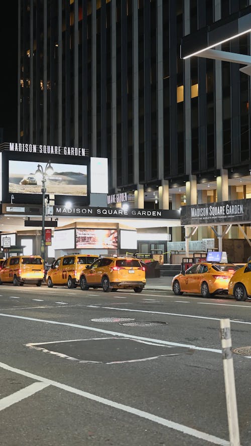 A Line of Yellow Cab on the Street of New York