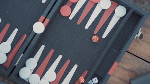 A Person Playing a Backgammon
