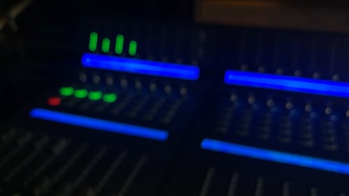 Close-up Footage of an Audio Mixer