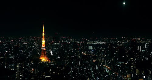 Shining Landmark And City Skyline at Night