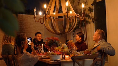 A Family Gathering For Thanksgiving Dinner