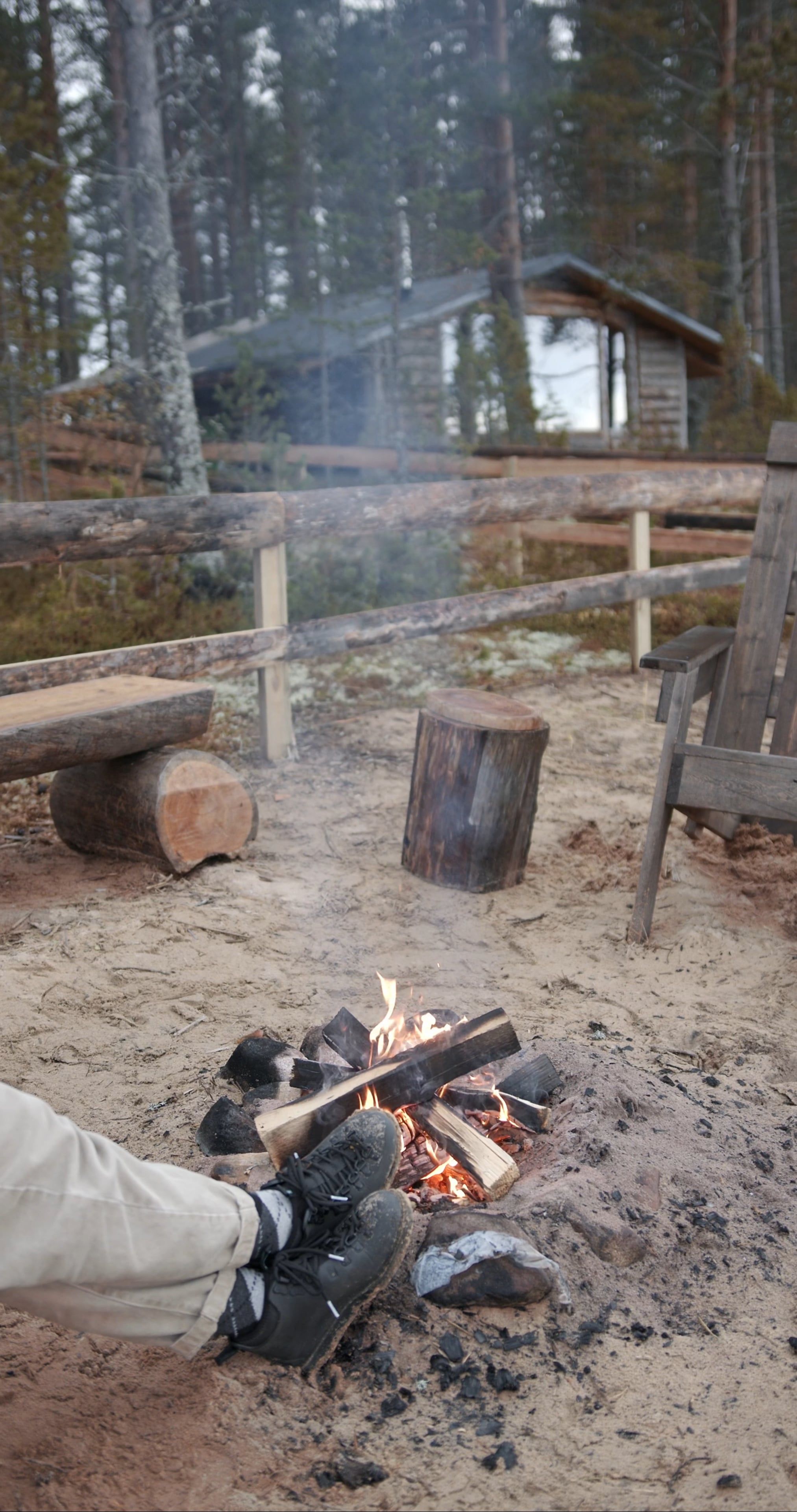 Man Sitting Near a Campfire · Free Stock Video