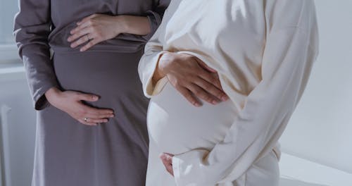 Two Pregnant Women Holding Their Bellies