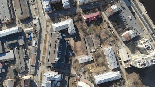 Aerial View of Streets and Buildings