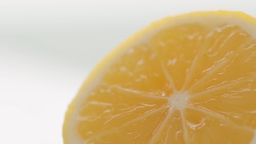 Close Up Shot of a Sliced Lemon