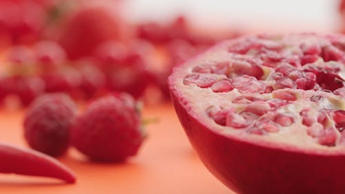 Close Up Shot of Pomegranate