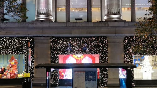 Bus Station in Christmas Time 