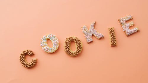 Cookie Letters on Pastel Background