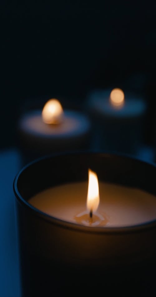 Lighted Candles with Blurred Background