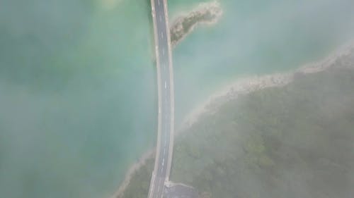 Bird's Eye View of a Bridge That Connects Two Islands
