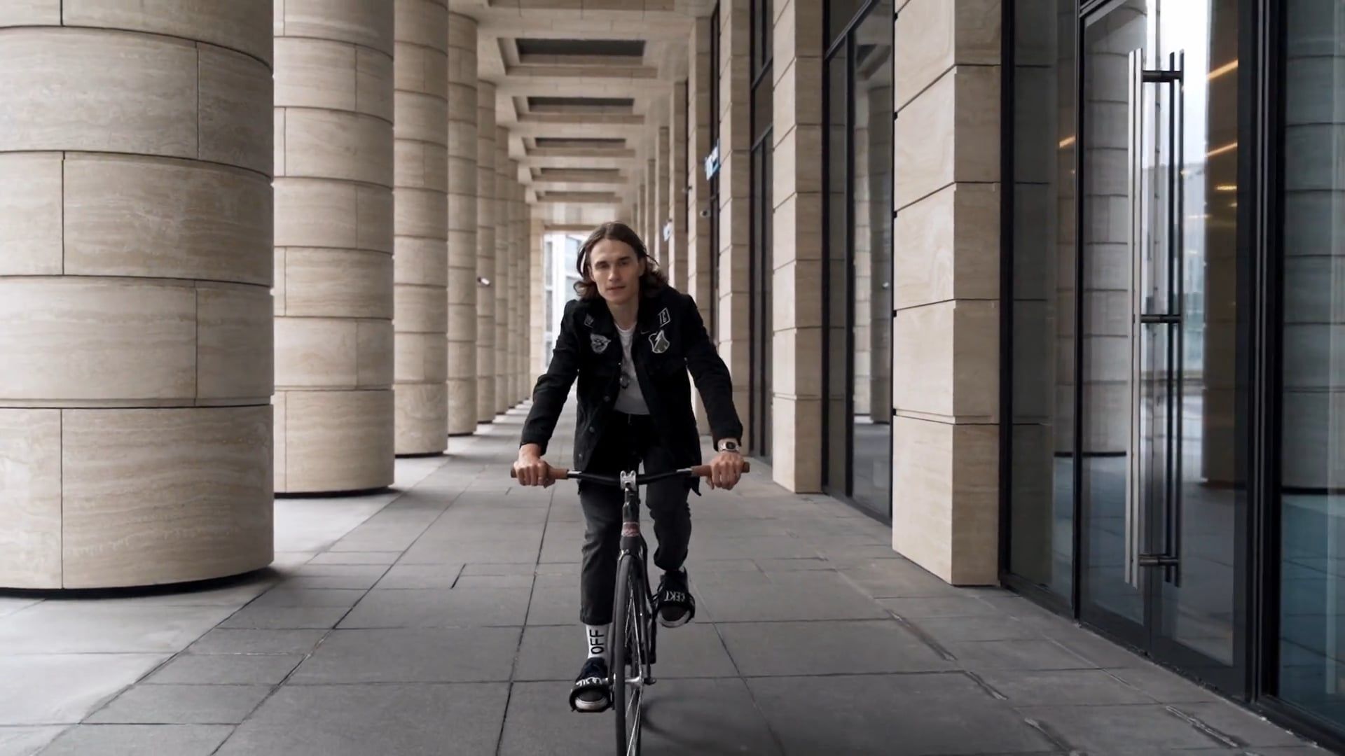 Man Riding His Bike Going Towards the Camera Free Stock Video Footage ...
