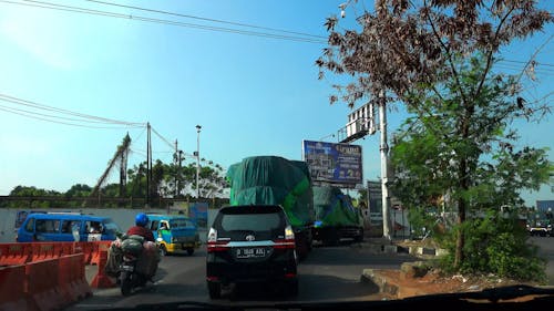 Traffic on highway Seen From Moving Vehicle