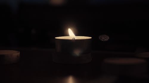 Close Up of a Lit Candle 