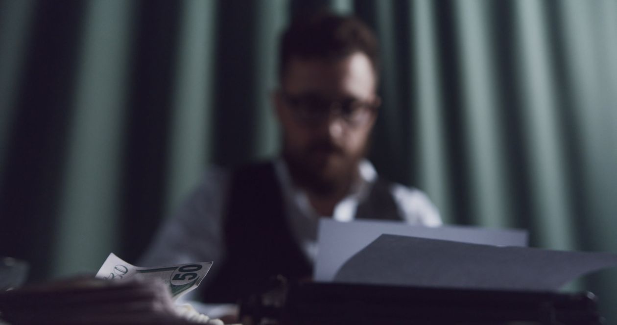 Video Using Typewriter A Male Typing in a White Paper Using Typewriter Free Stock Video ...