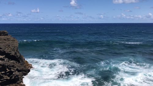 Waves Crashing on Rocky Coast