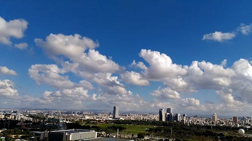 Aerial View of the City in Time Lapse