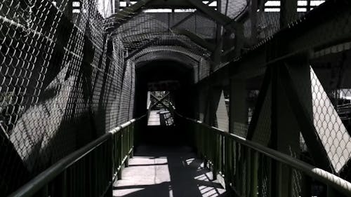 A Footage of a Metal Bridge