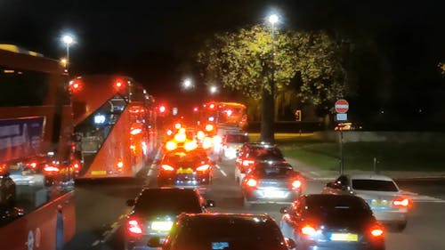 Traffic In London Street At Night