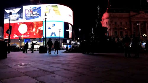 Bright Electronic Billboard In Piccadilly Circus London