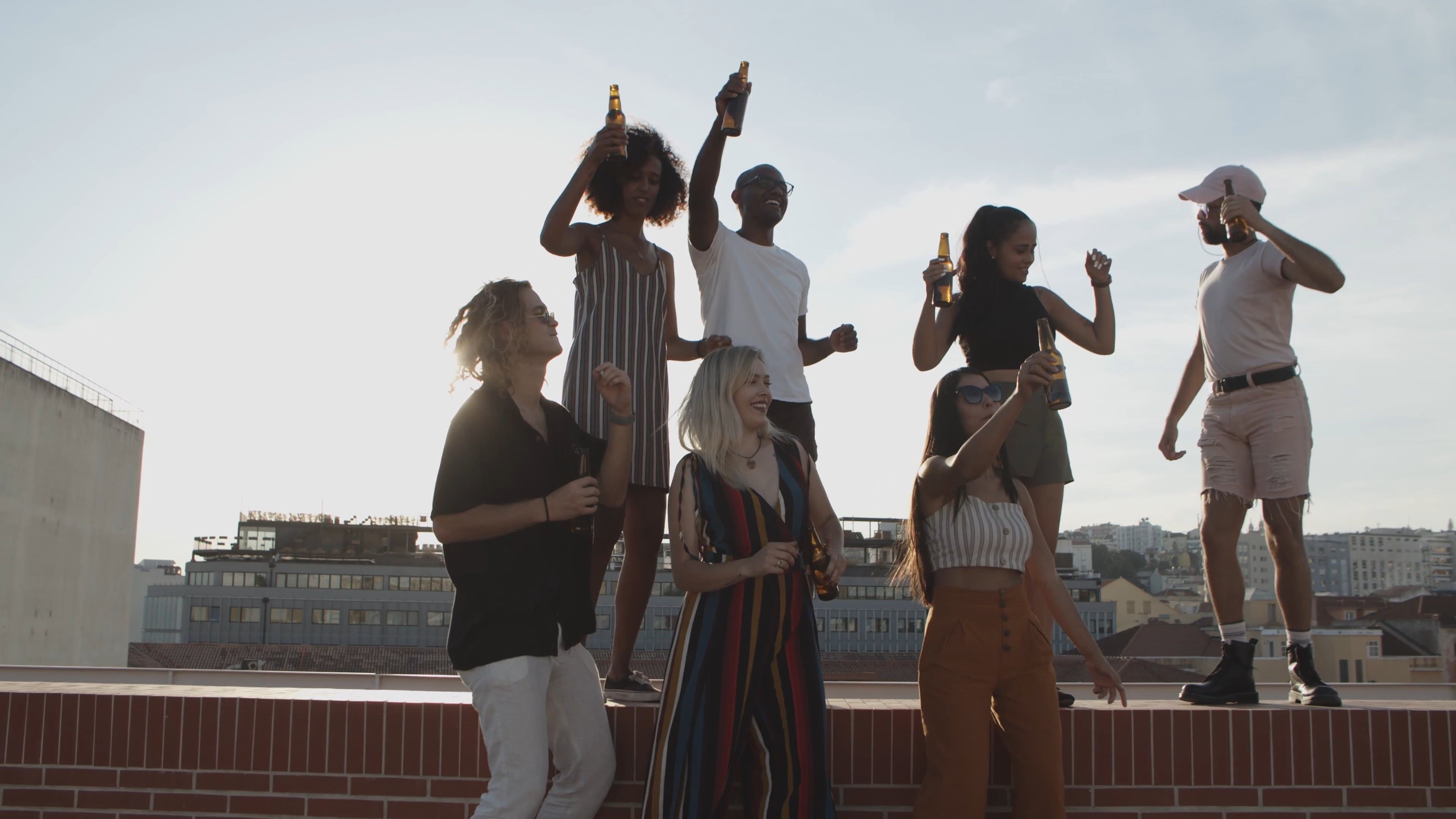 Young People Dancing on a Rooftop Free Stock Video Footage, Royalty ...