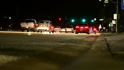 Driving at Night In A Highway