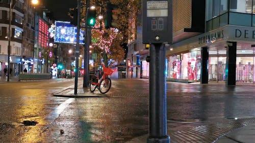 A Street In London With Christmas Lights