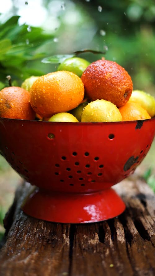 Water Dropping on a Bowl of Lemons