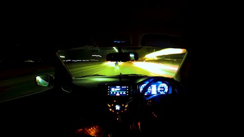 car driving at night