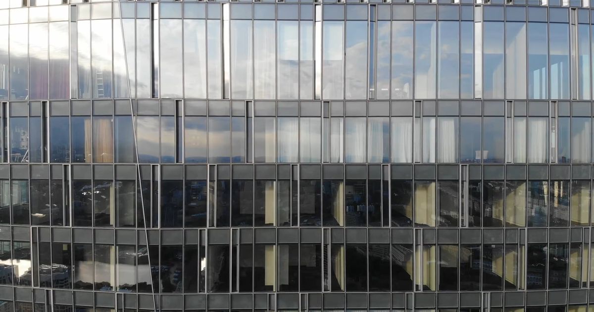 Glass facade of the Meridian headquarters
