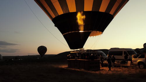 Hot Air Balloon Ready to Take Off