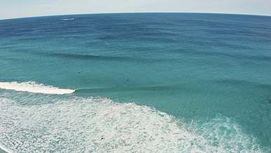 blue sea from above