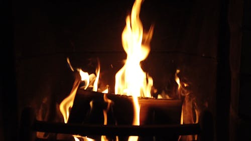 Burning Flames form a Fireplace