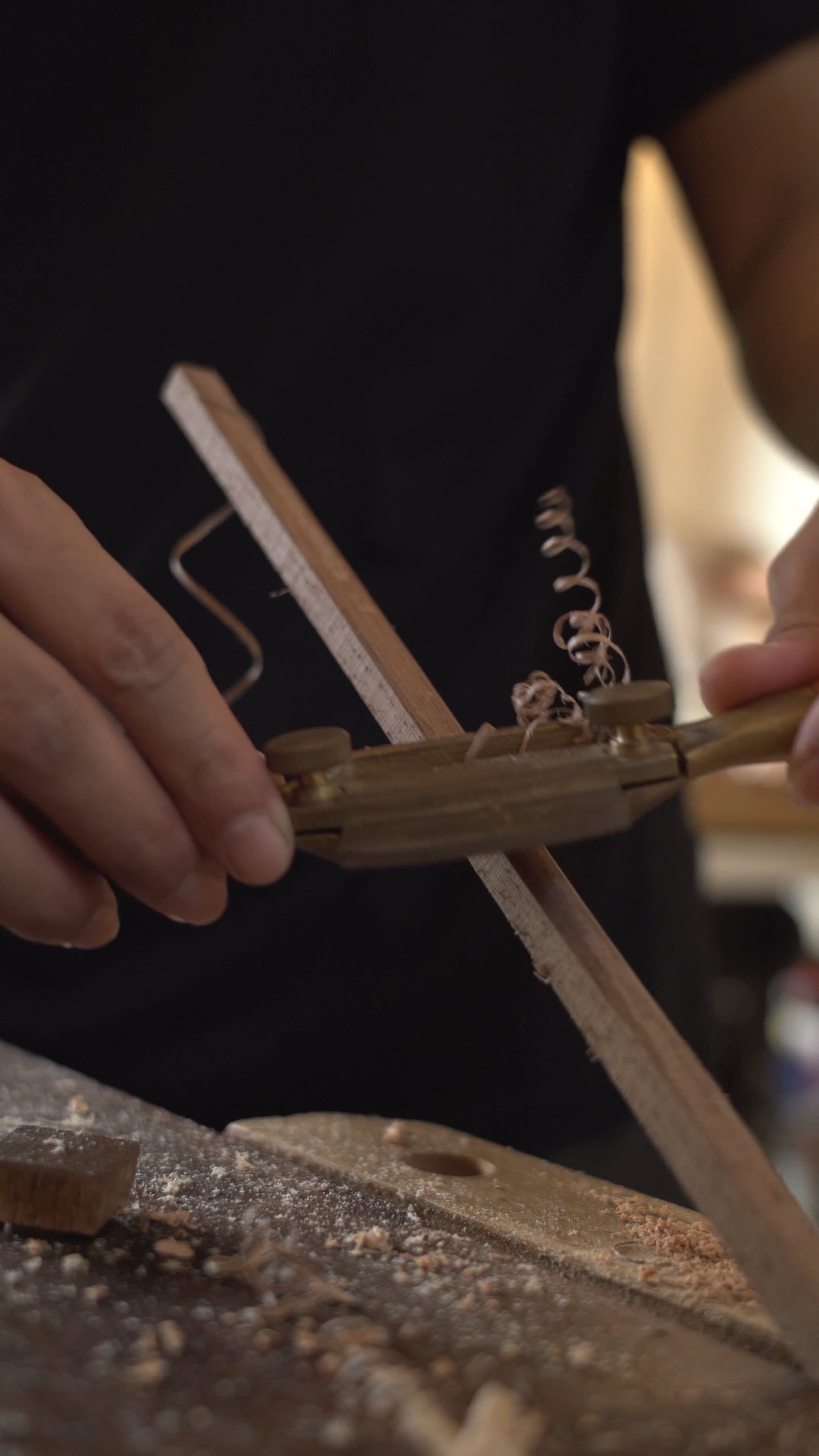 Spacing A Wood With A Chisel Free Stock Video