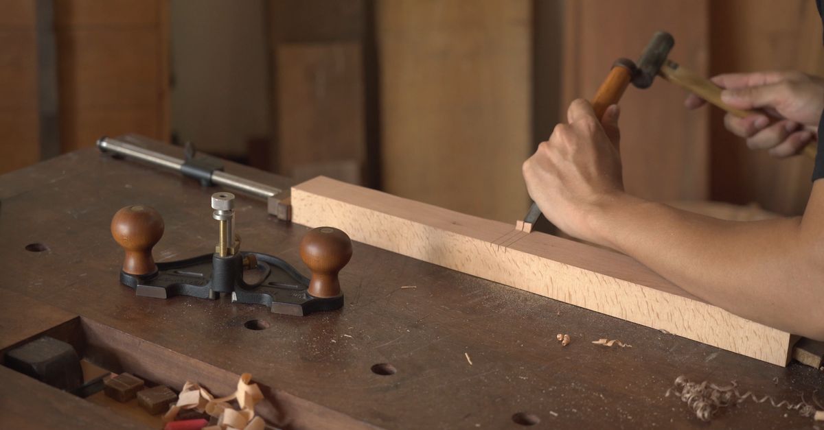 Chisel Alternative Using Hammer And Chisel In Woodworking Free Stock Video Footage ...
