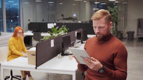 Man using Digital Tablet