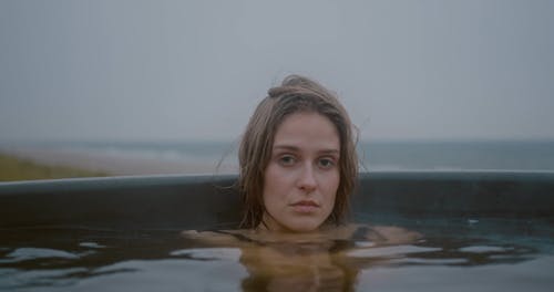 Woman in a Hot Water Tub