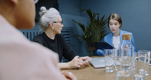 A Lady Boss Holding A Business Meeting With Her Staff