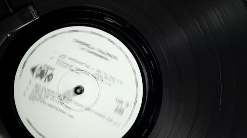 Close Up View of a Spinning Vinyl